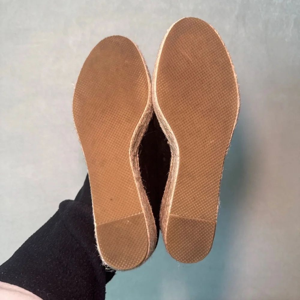 Black Suede Wedge Sandals Espadrilles by Bettye Muller - Picture 4 of 6